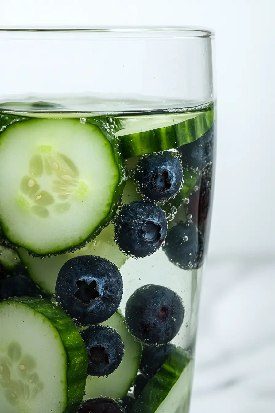 Flavored Cucumber Blueberry Infused Water