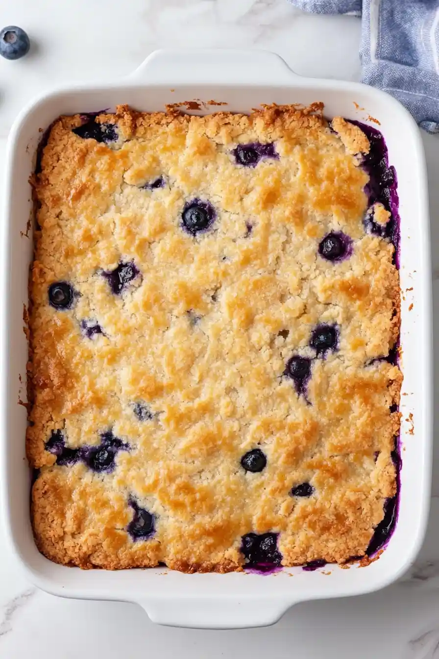 Fluffy Easy Blueberry Cobbler with Cake Mix