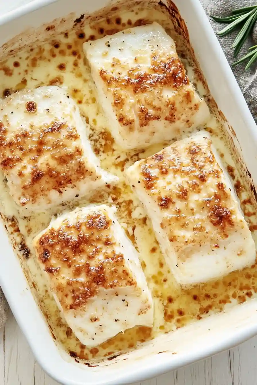 Juicy Garlic Parmesan Baked Halibut