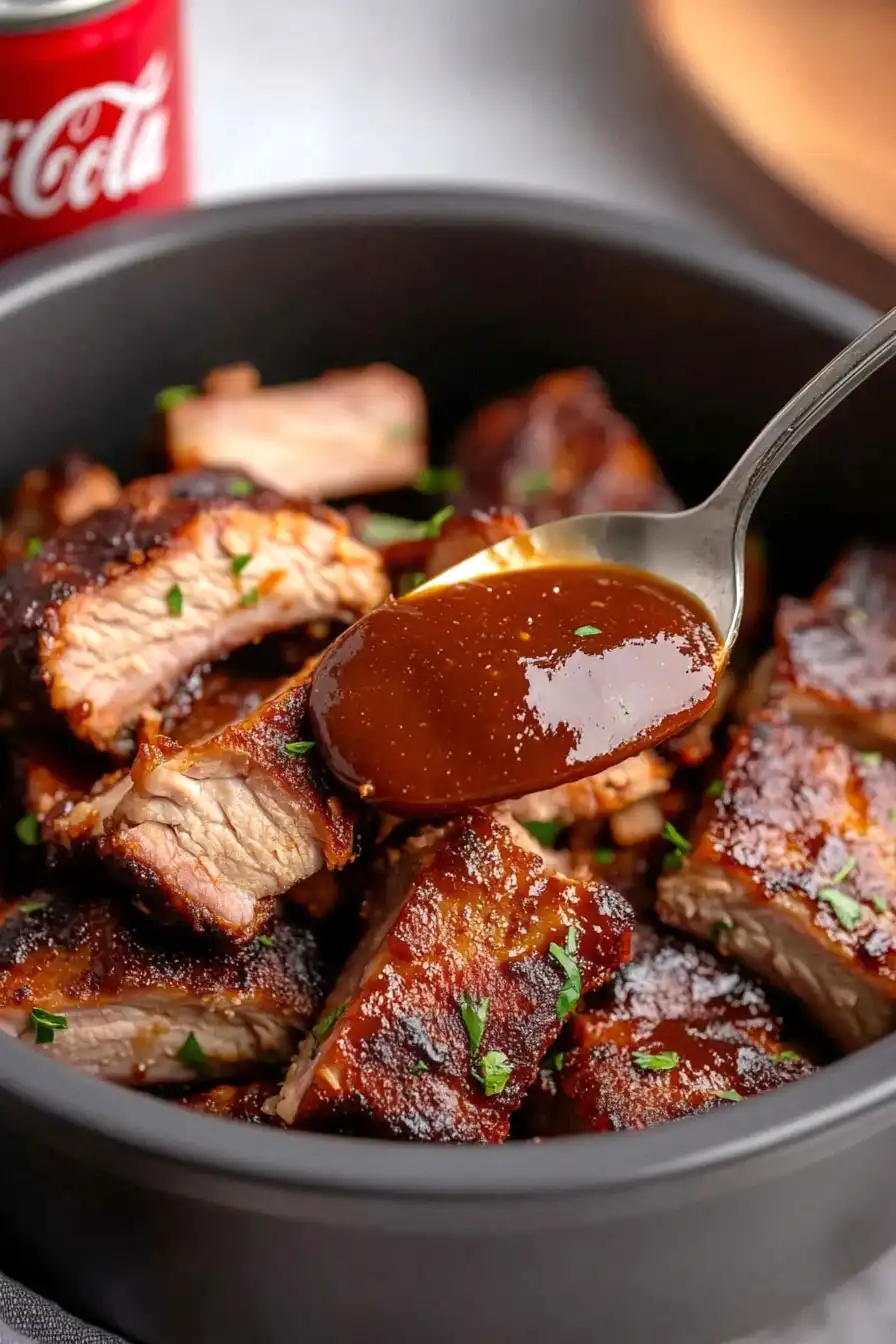 Easy Crock Pot BBQ Ribs with Coke