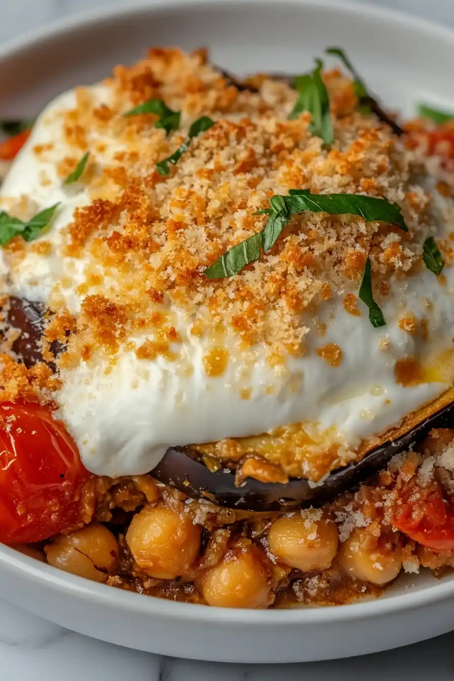 Savory Eggplant Parmesan Chickpeas