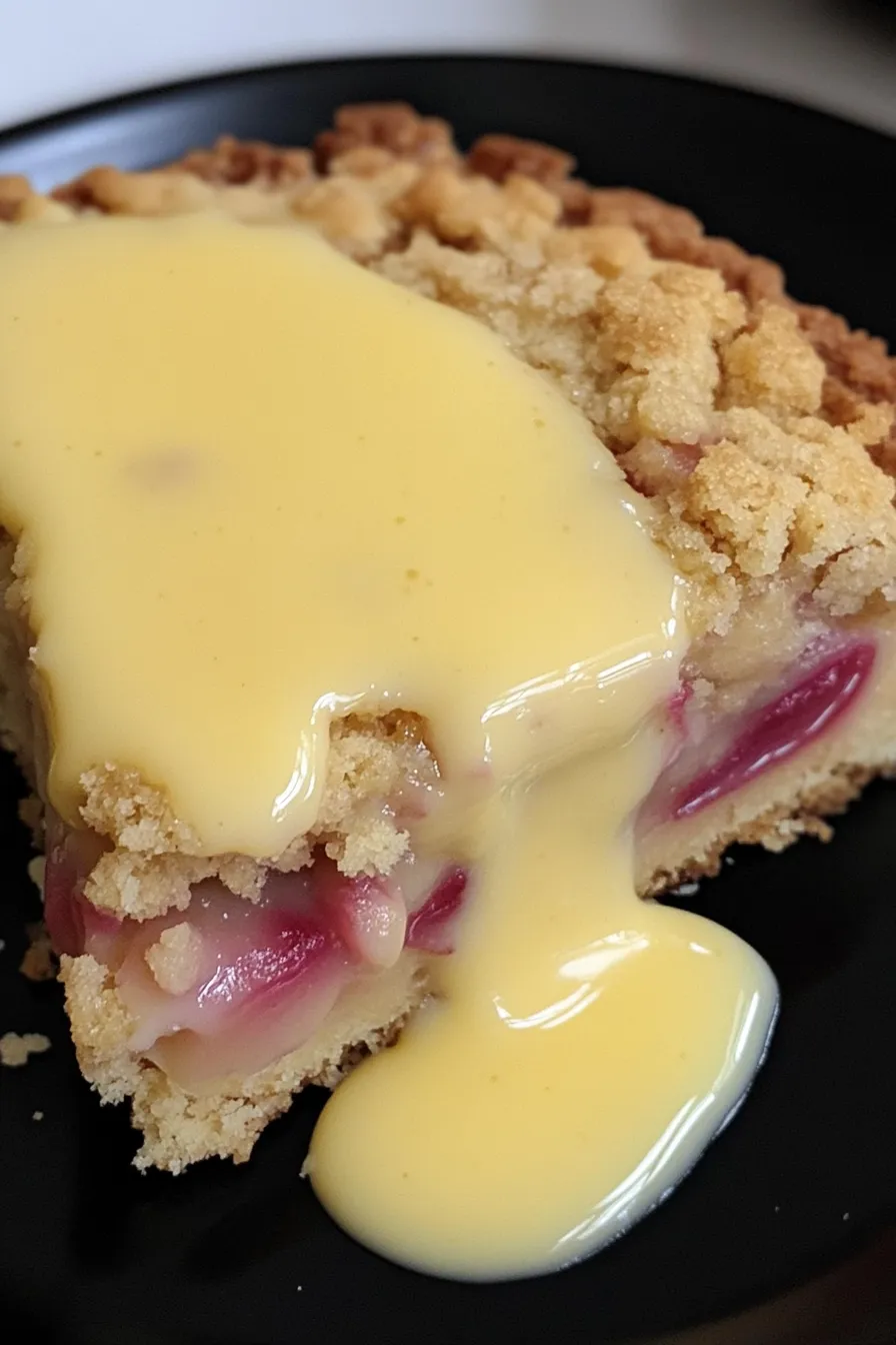 Quick Rhubarb Crumble Cake