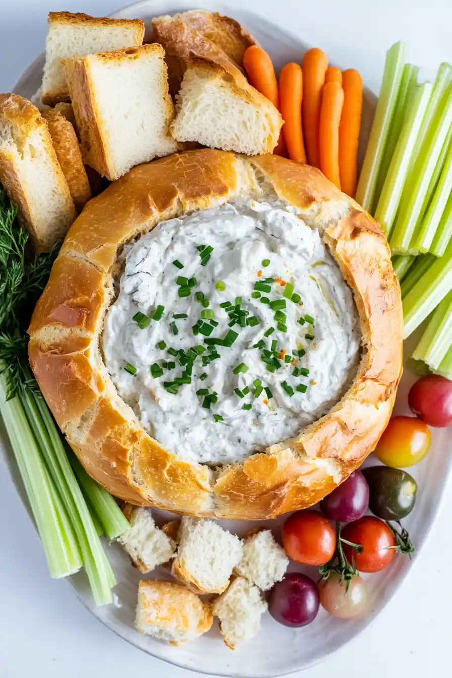Quick Crab Dip in a Bread Bowl