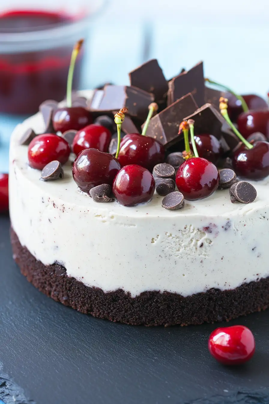 Homemade Cherry Ice Cream Cake