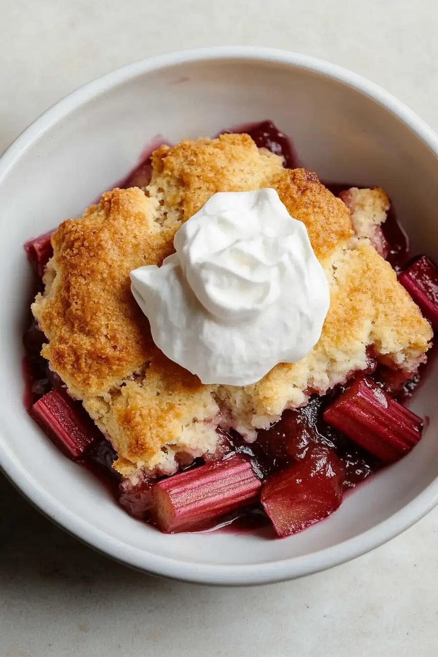 Tasty Rhubarb Cobbler with Bisquick