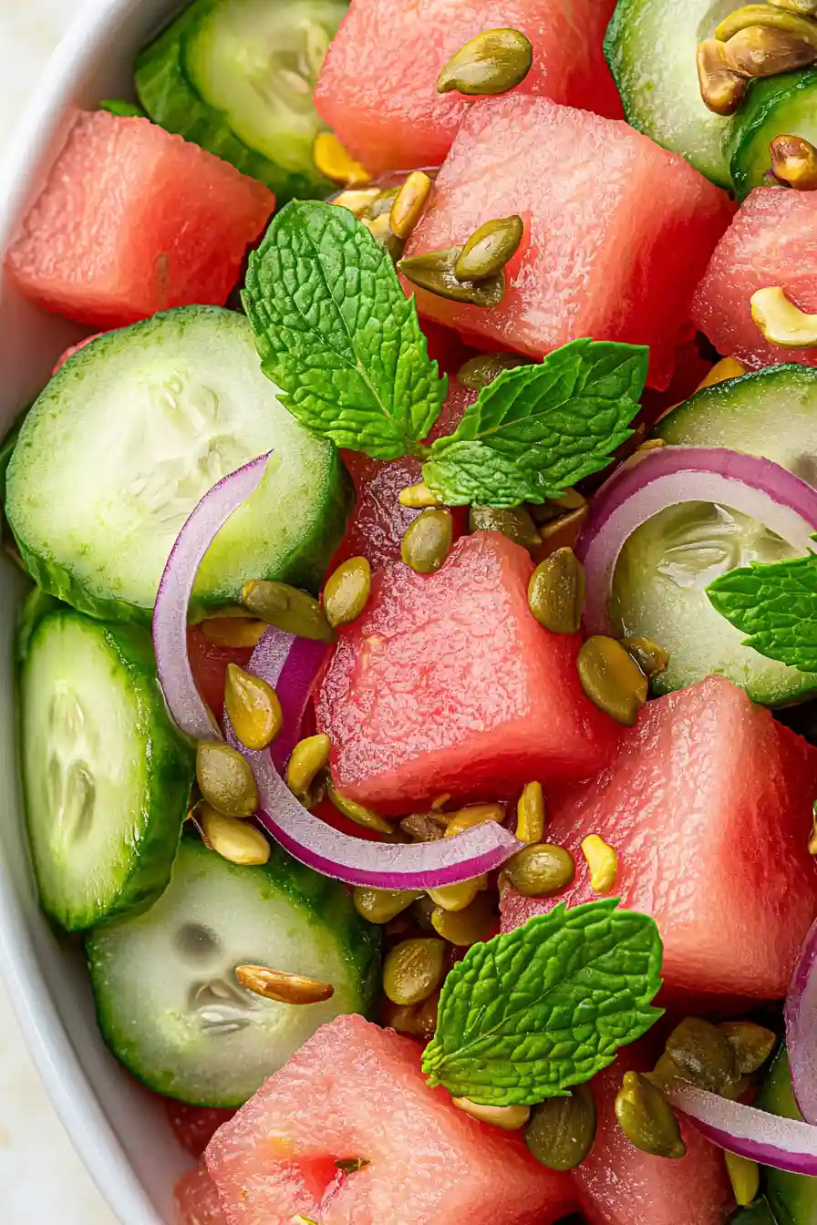Healthy Mexican Watermelon Cucumber Salad
