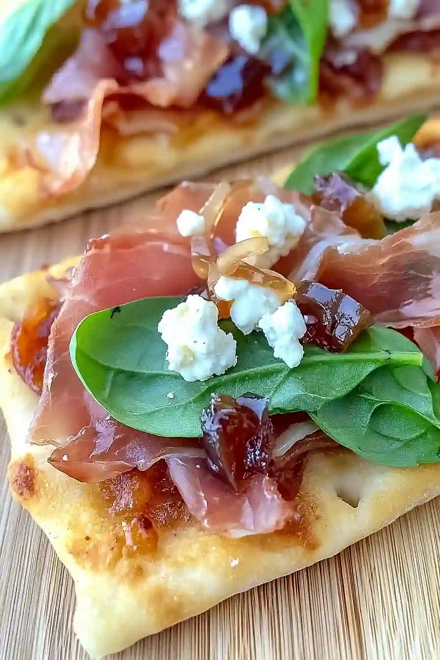 prosciutto and fig jam flatbread