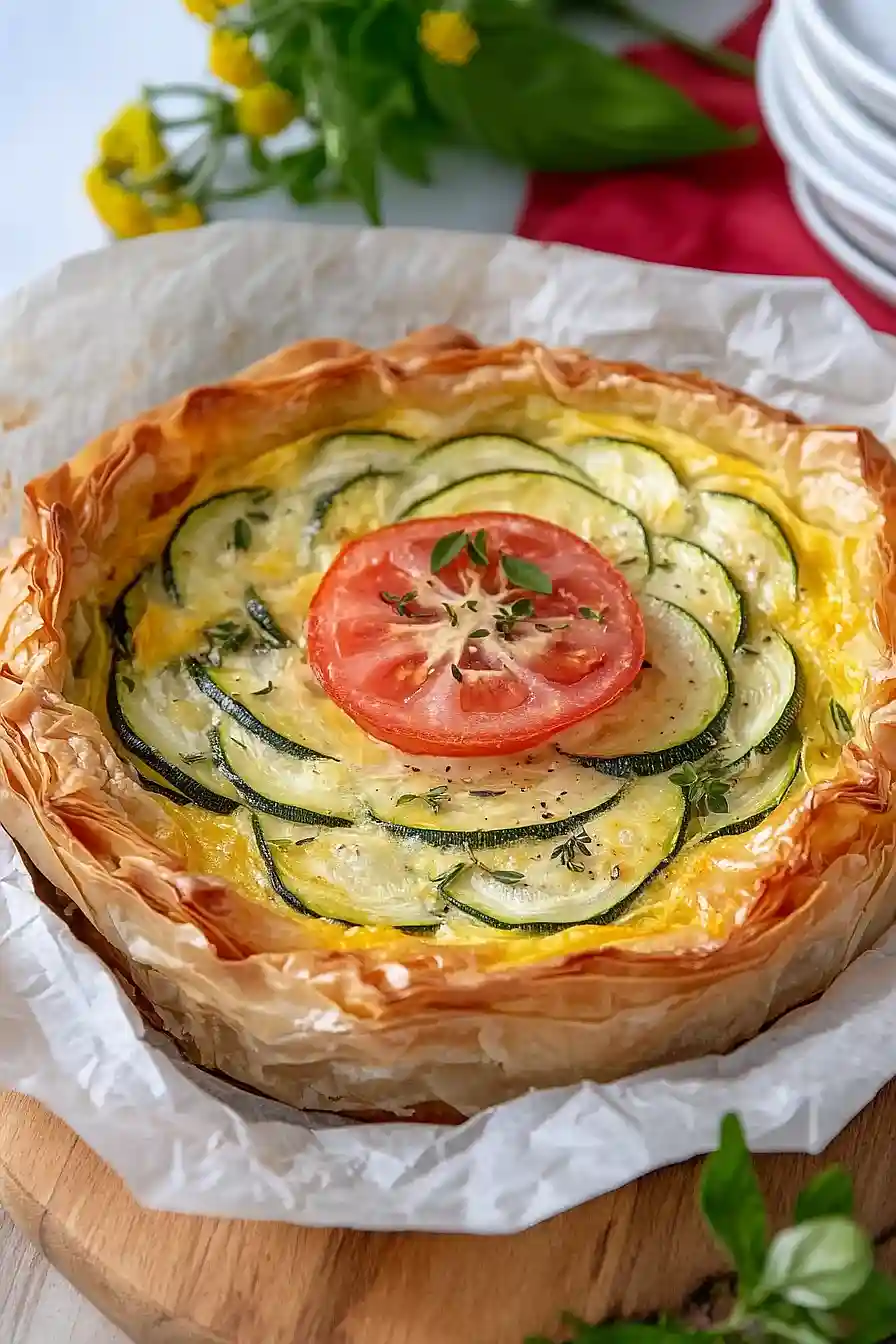 zucchini phyllo quiche