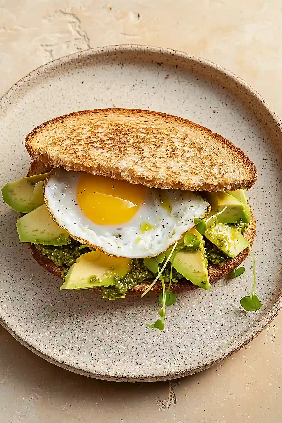 pesto breakfast sandwich
