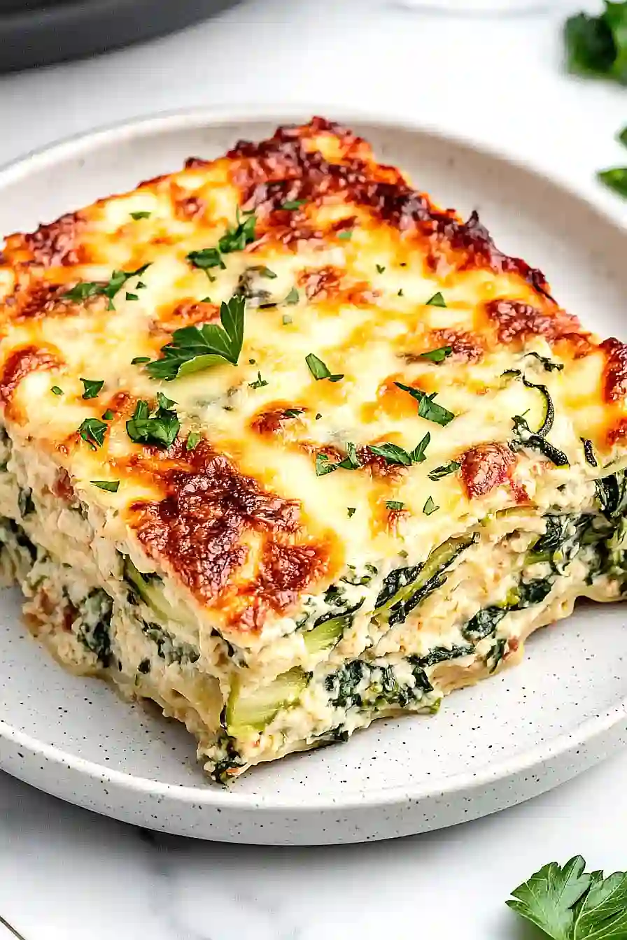 cheesy spinach zucchini lasagna