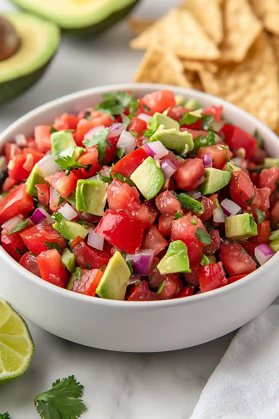 fresh tomato and avocado salsa