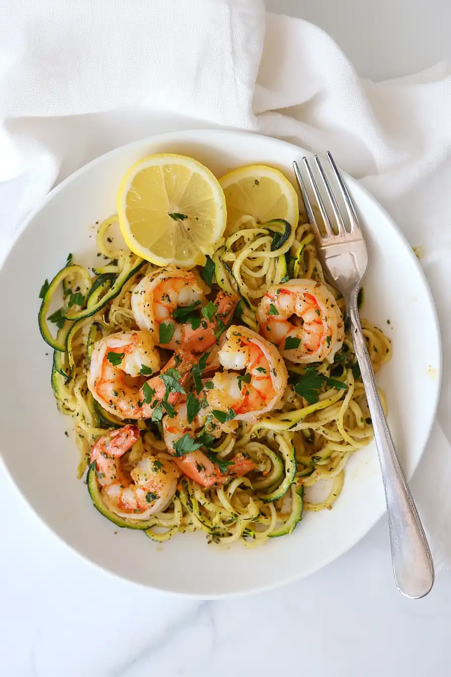 15-Minute Lemon Garlic Butter Shrimp with Zucchini Noodles