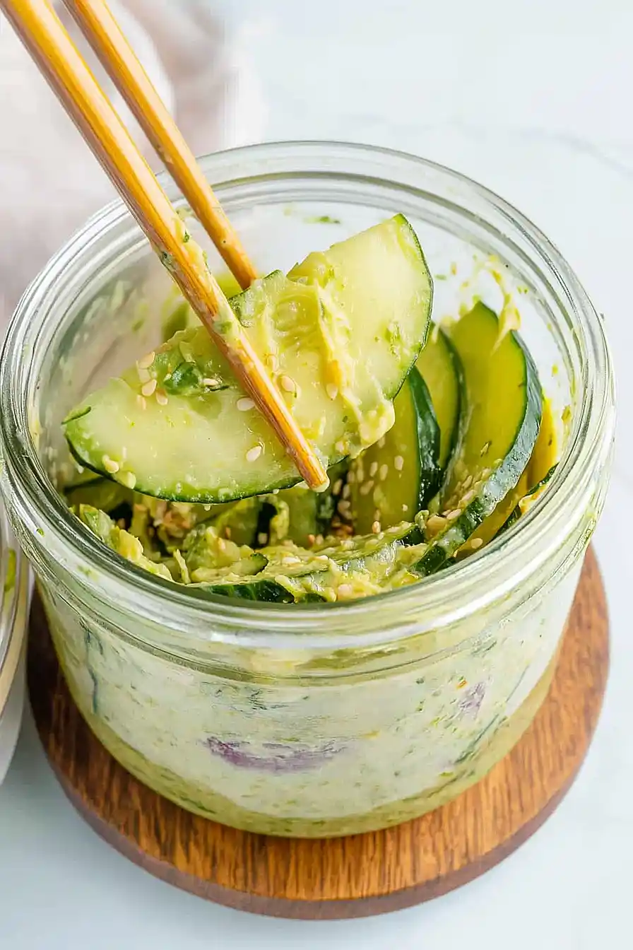 cucumber salad in a jar