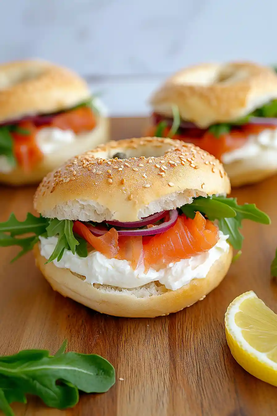 salmon cream cheese bagels