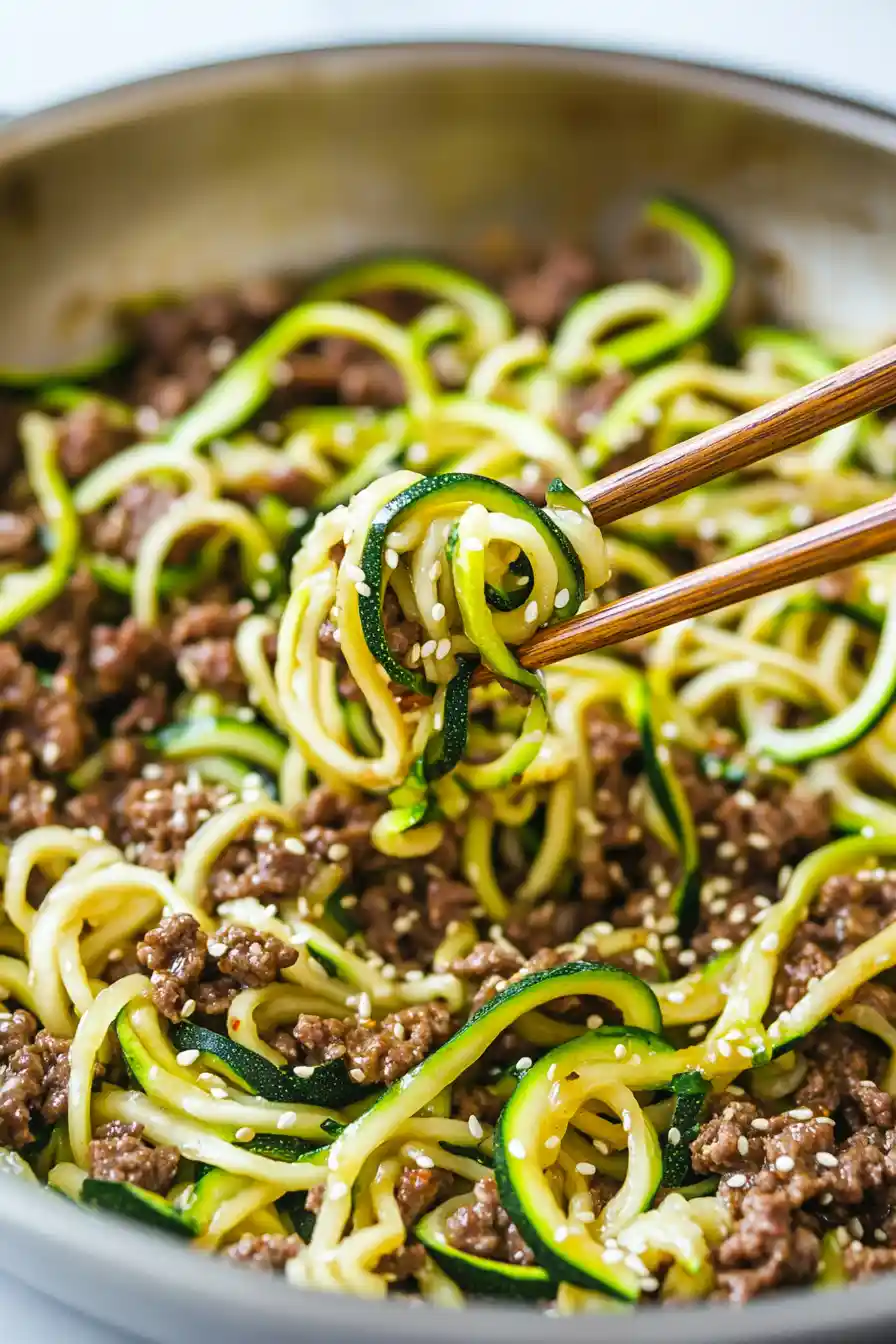 Flavorful Korean Beef Zucchini Noodles