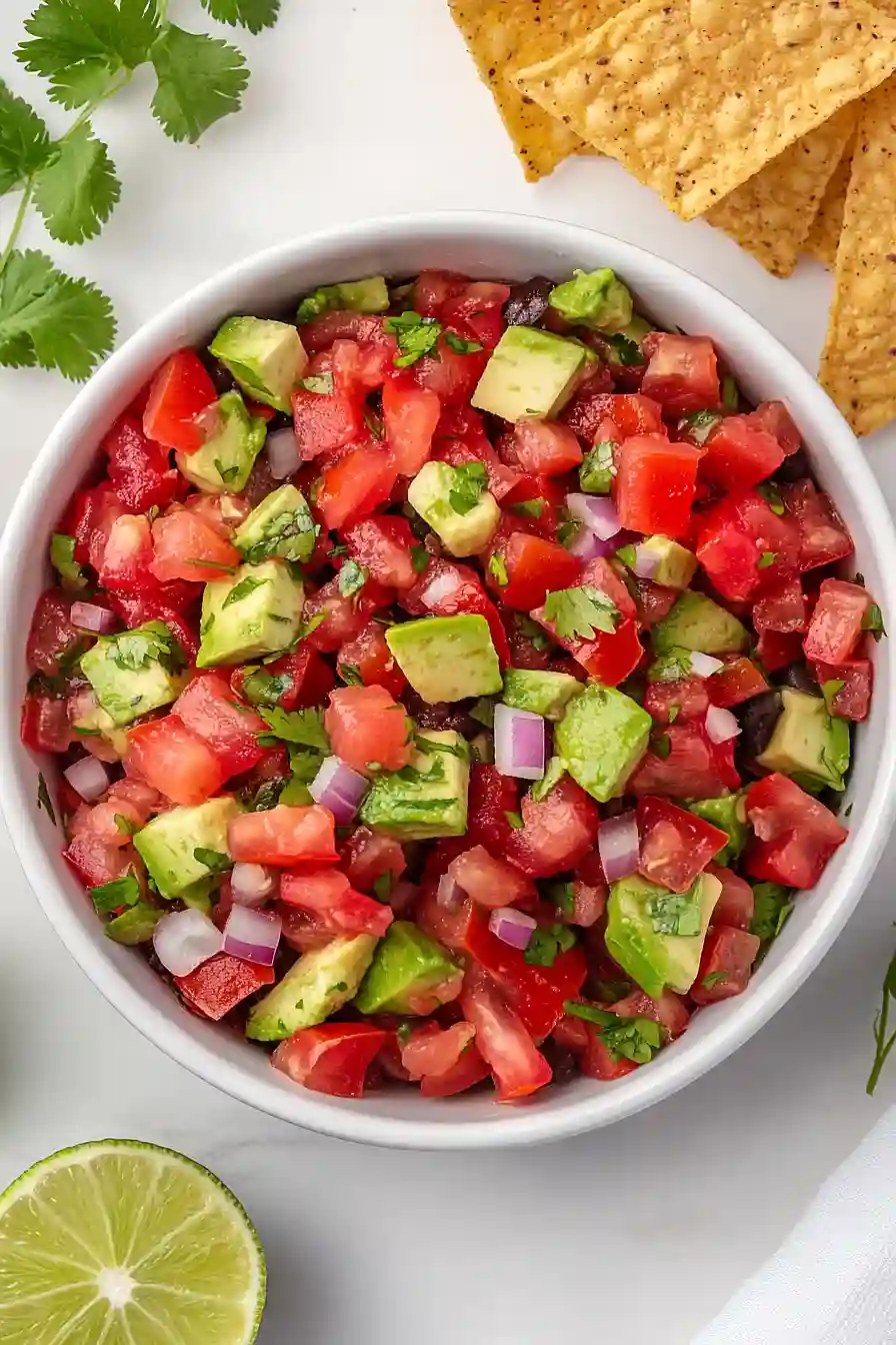 fresh tomato and avocado salsa