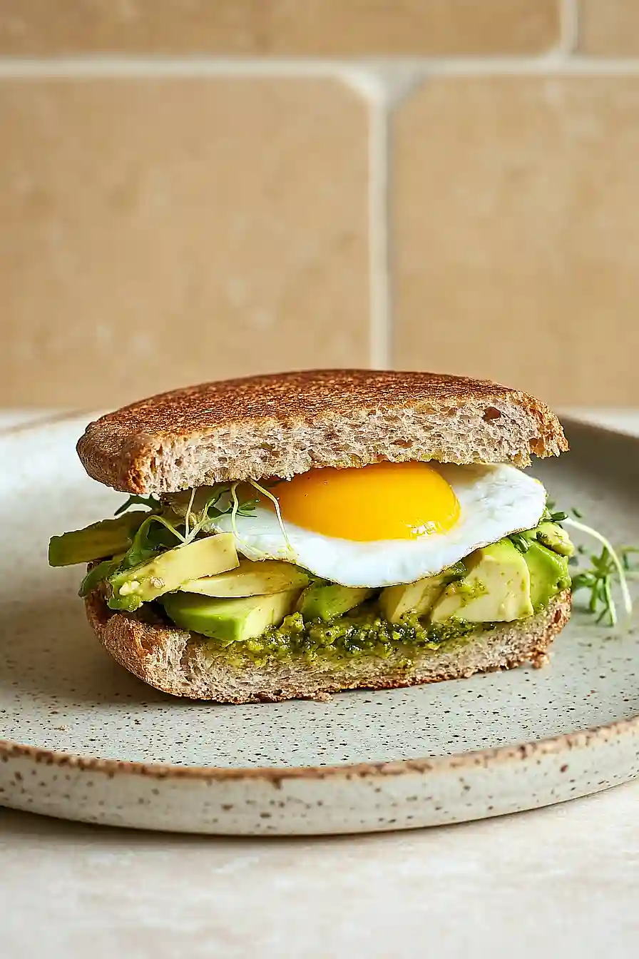 pesto breakfast sandwich