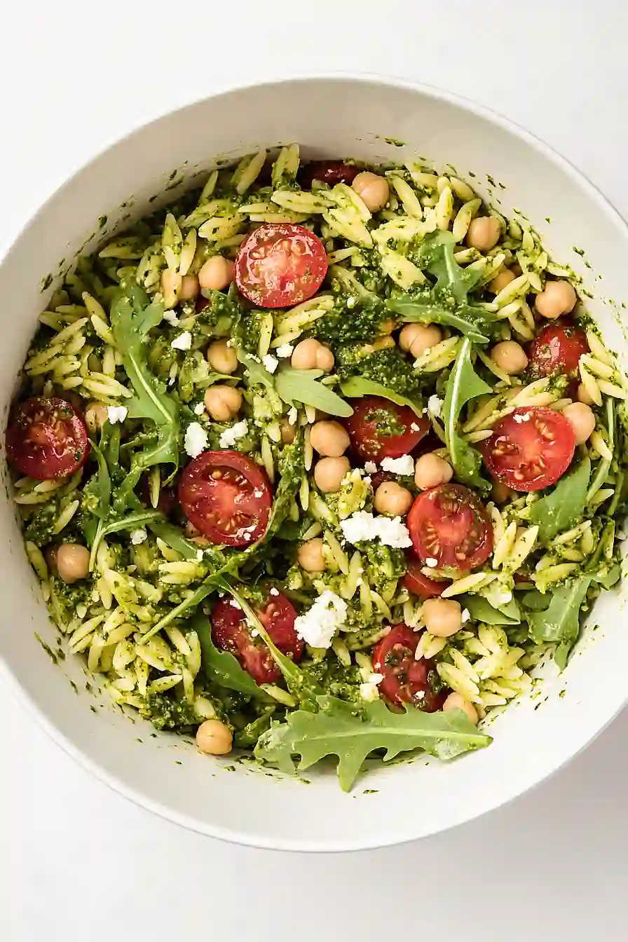 pesto orzo salad