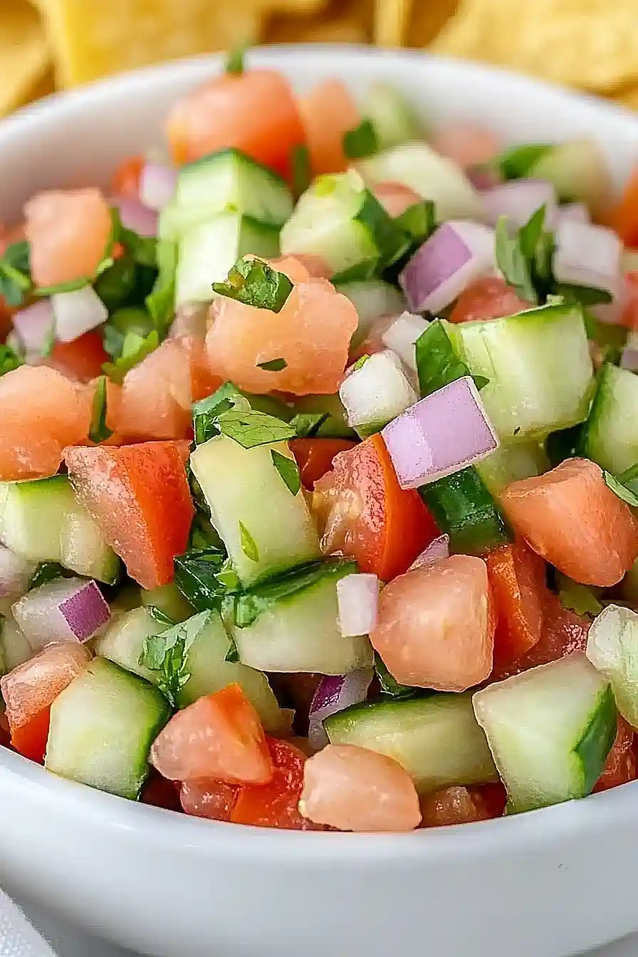 fresh tomato and cucumber salsa
