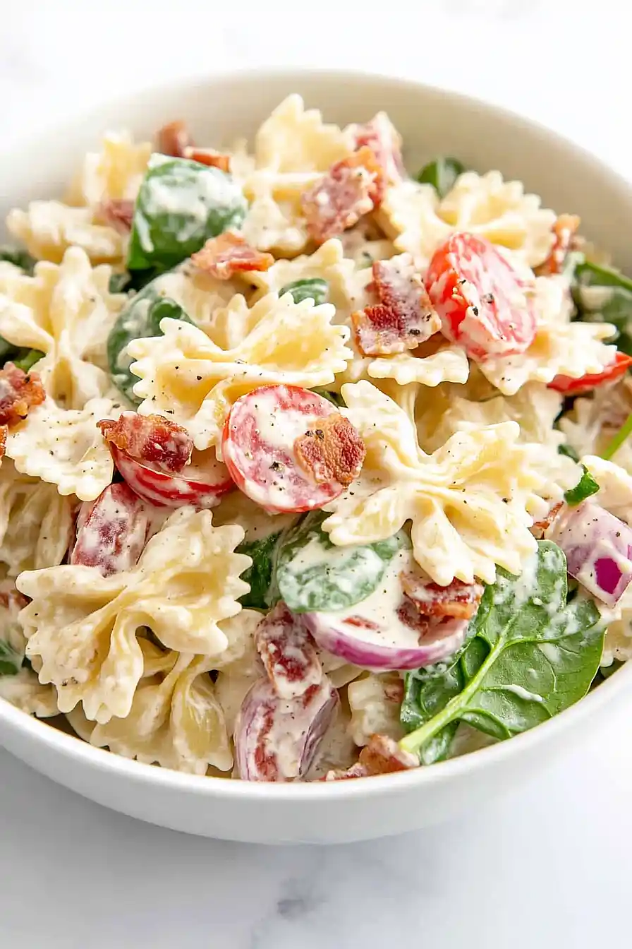 blt pasta salad with mayo