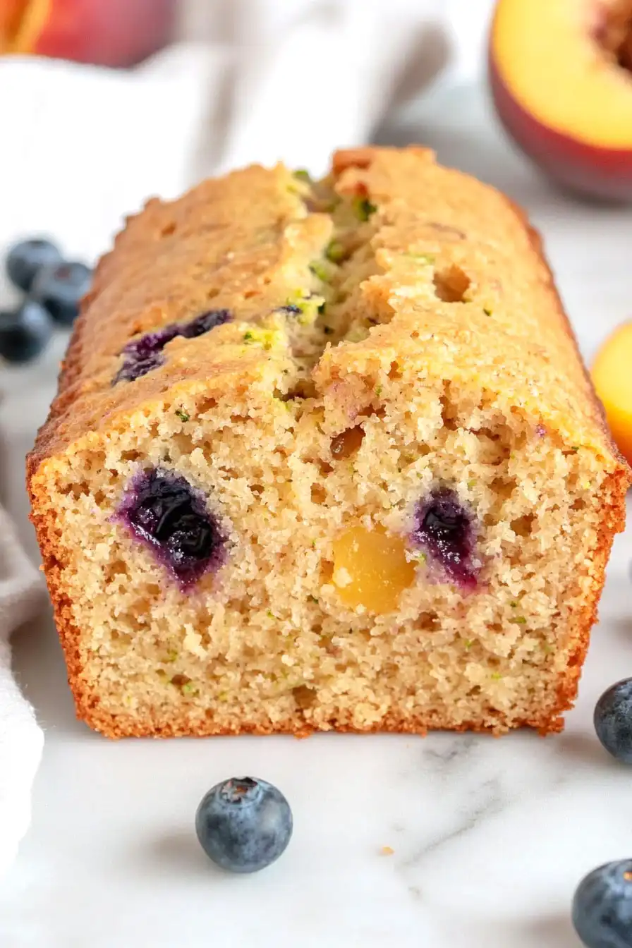 Homemade Blueberry Peach Zucchini Bread
