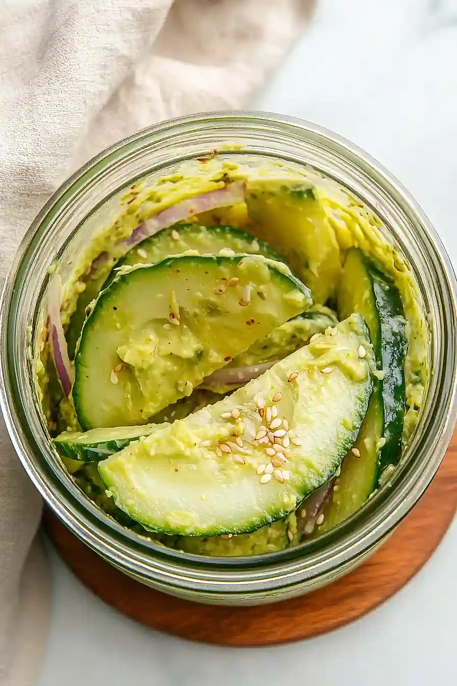 cucumber salad in a jar