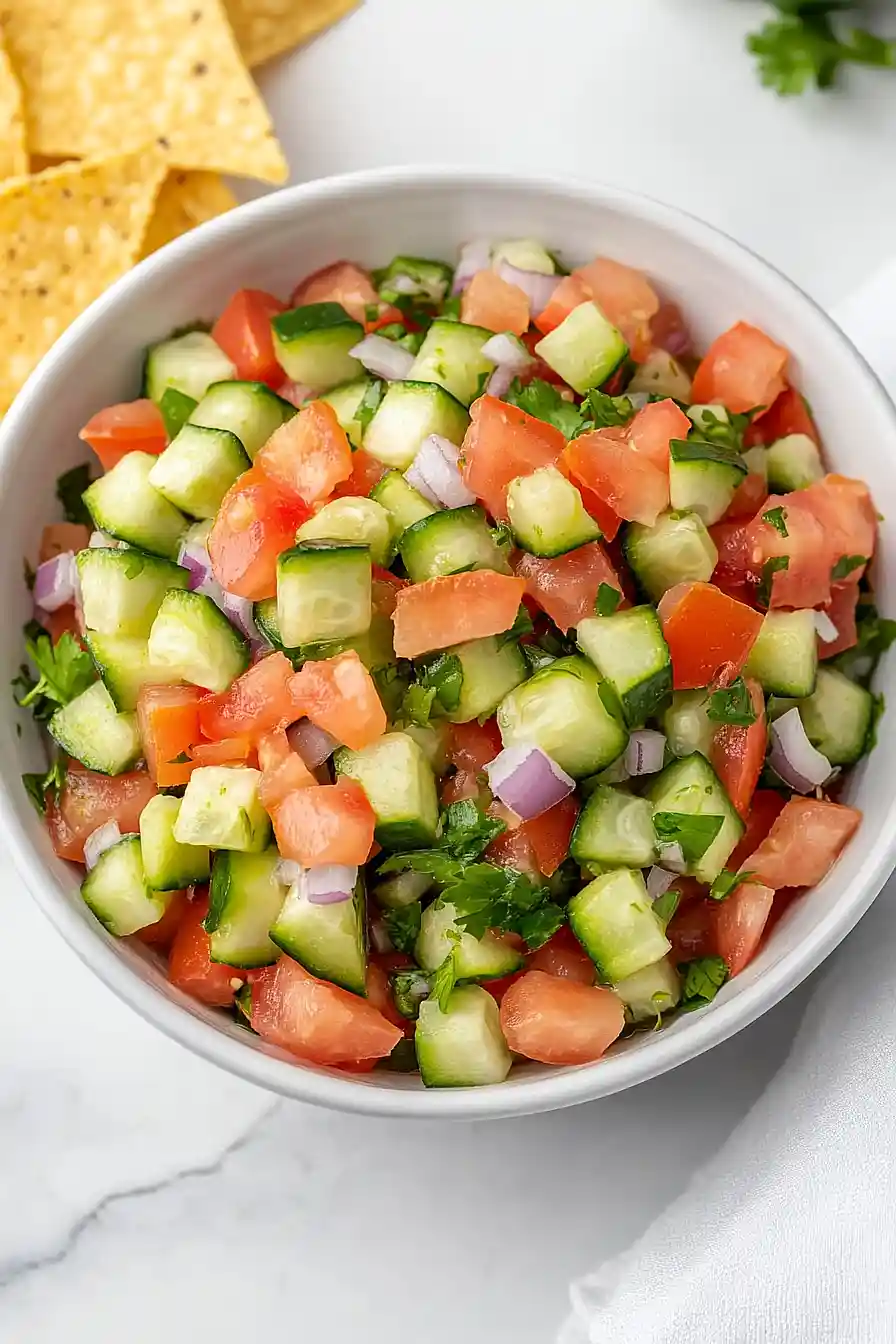 fresh tomato and cucumber salsa
