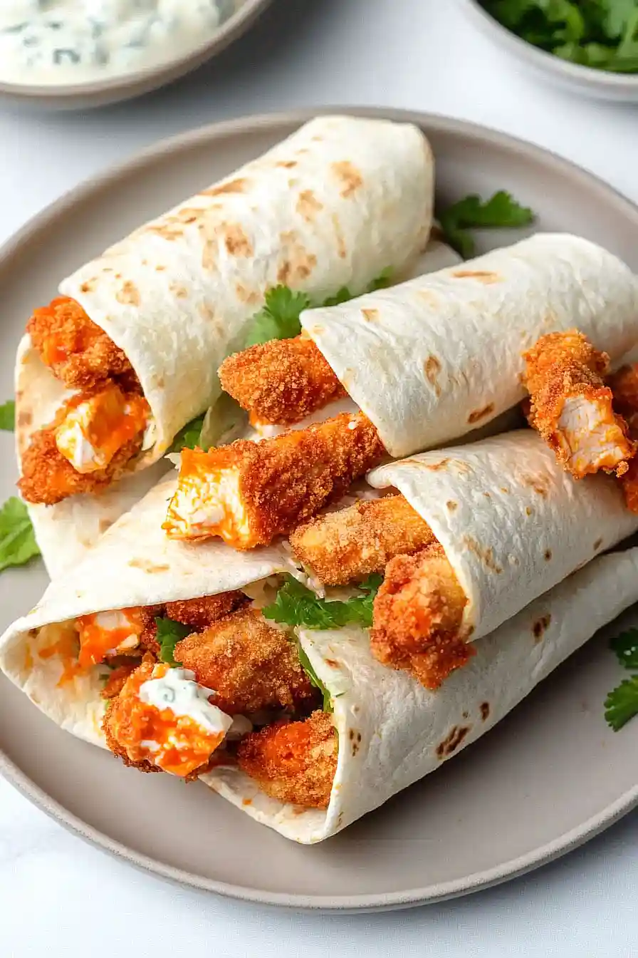 crispy buffalo chicken wraps
