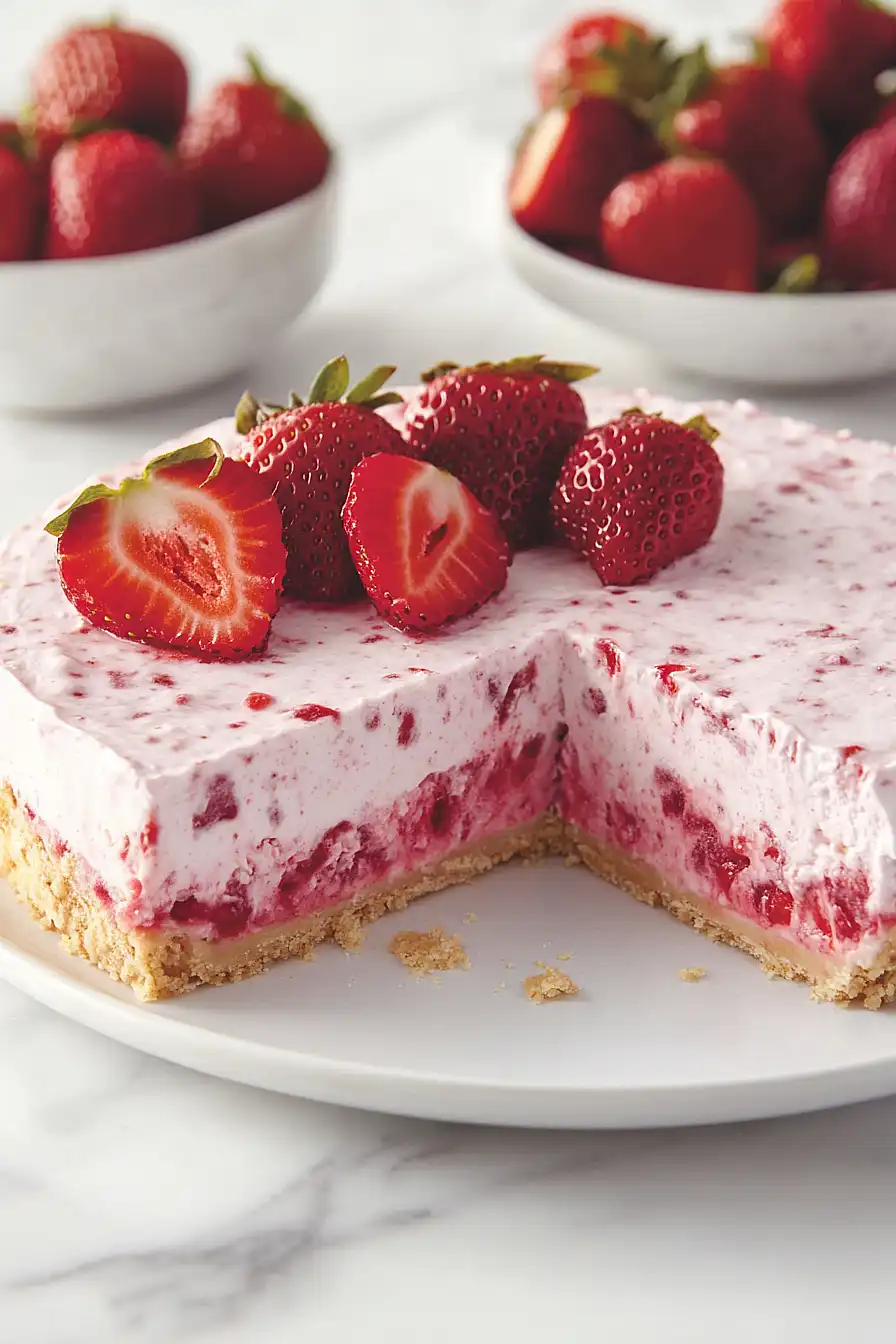 strawberry icebox pie