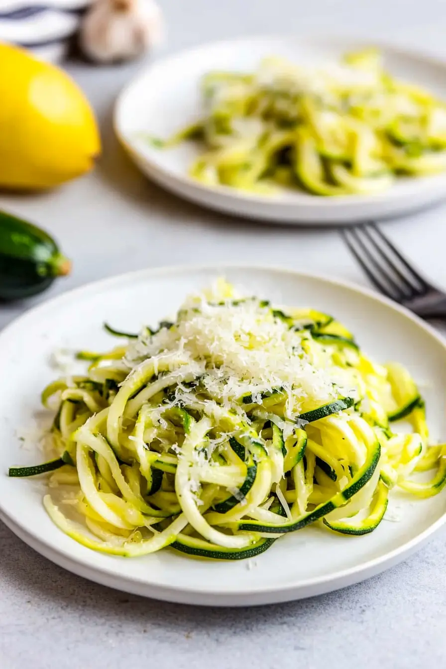Low Carb Lemon Garlic Zucchini Noodles