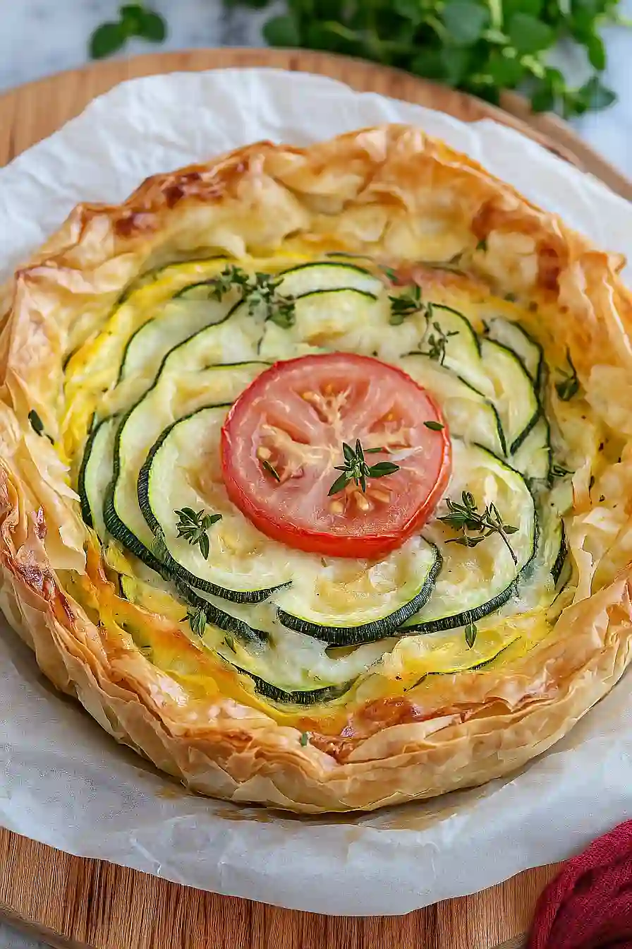 zucchini phyllo quiche