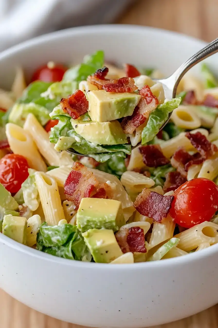 Quick Gluten Free Dairy Free BLT Pasta Salad