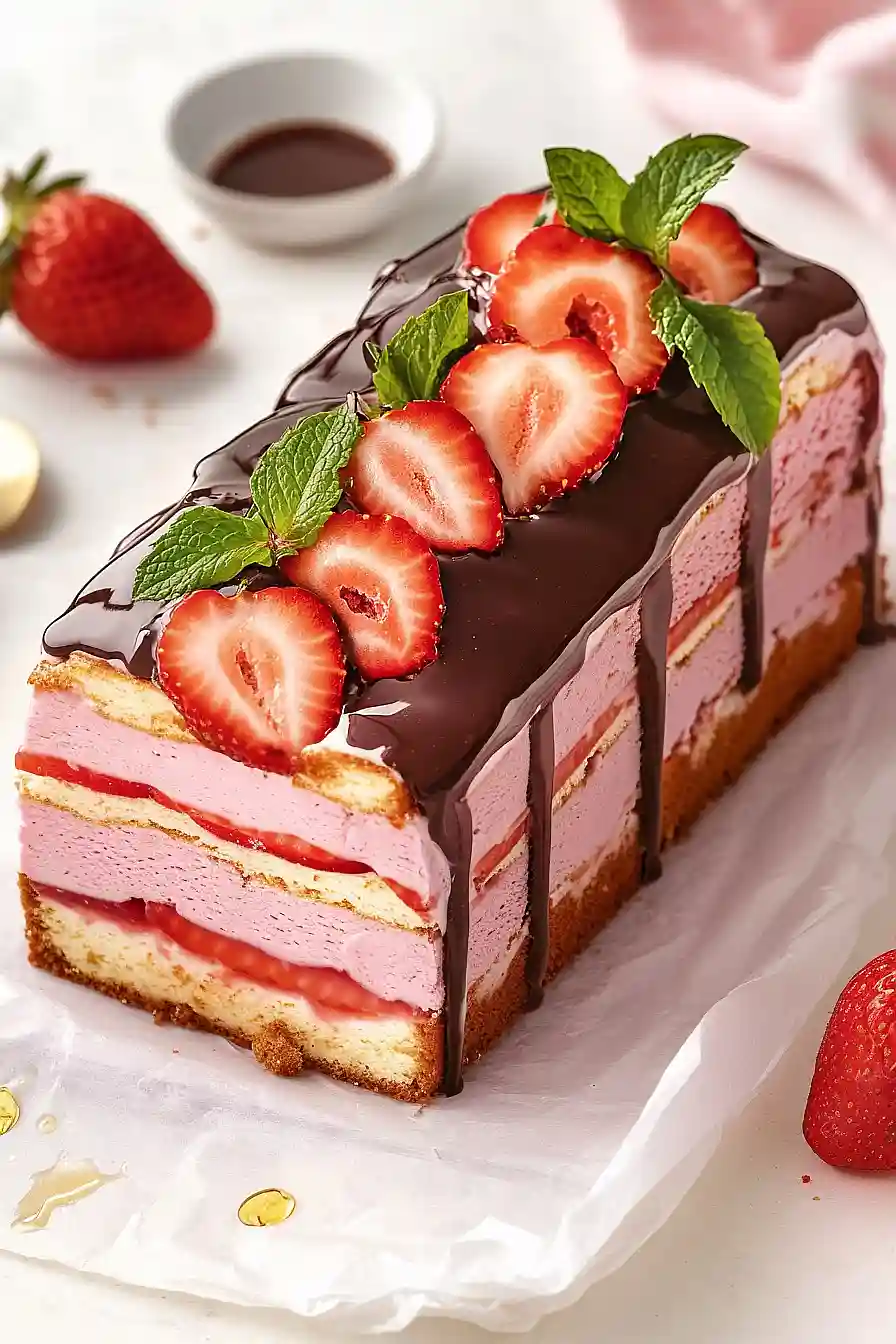 strawberry ice cream cake