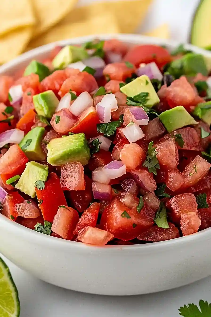 fresh tomato and avocado salsa