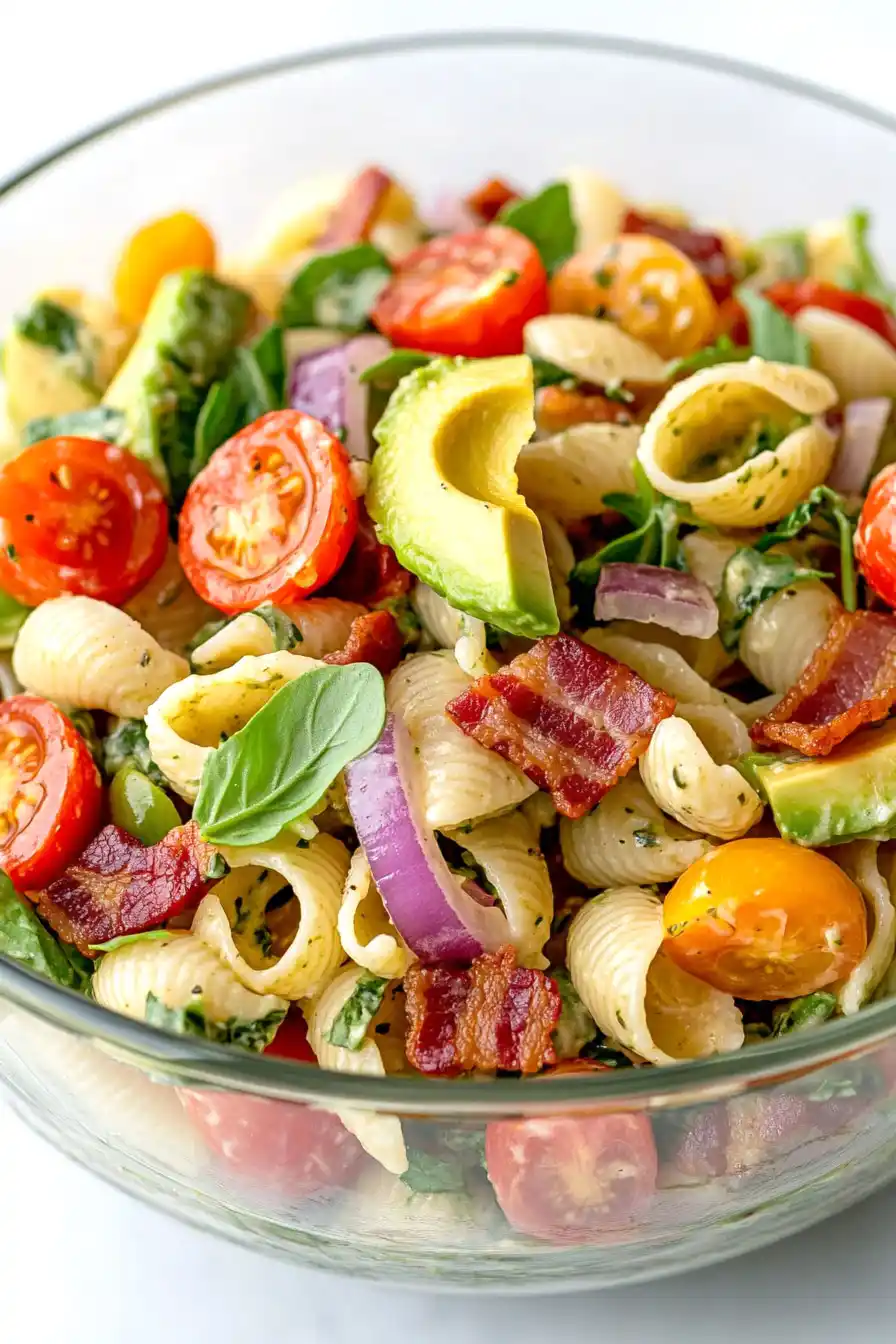 Perfect BLT Pasta Salad with Avocado