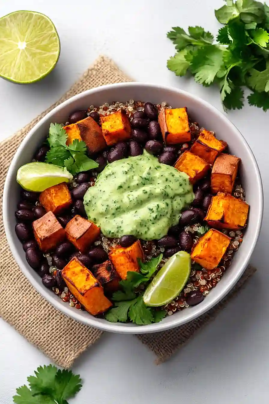 sweet potato and black bean quinoa bowl
