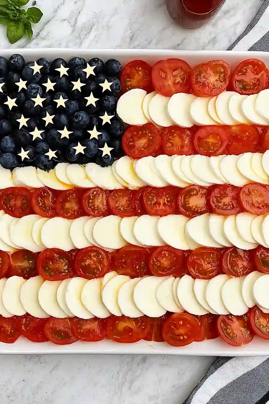 American flag caprese salad