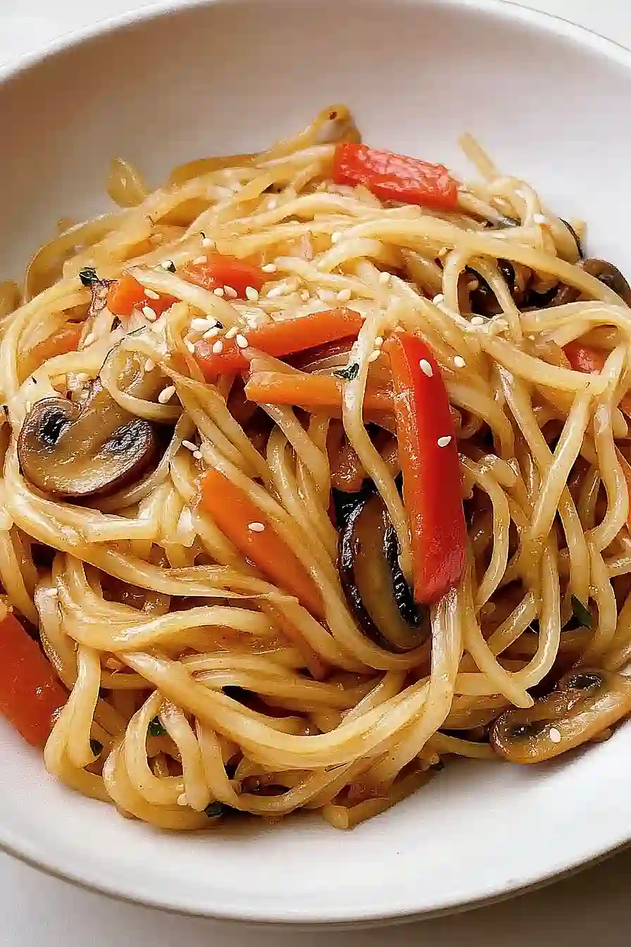 vegetable rice noodle stir fry