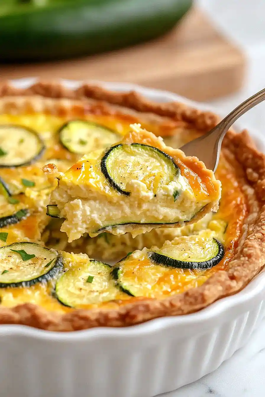 three cheese zucchini quiche