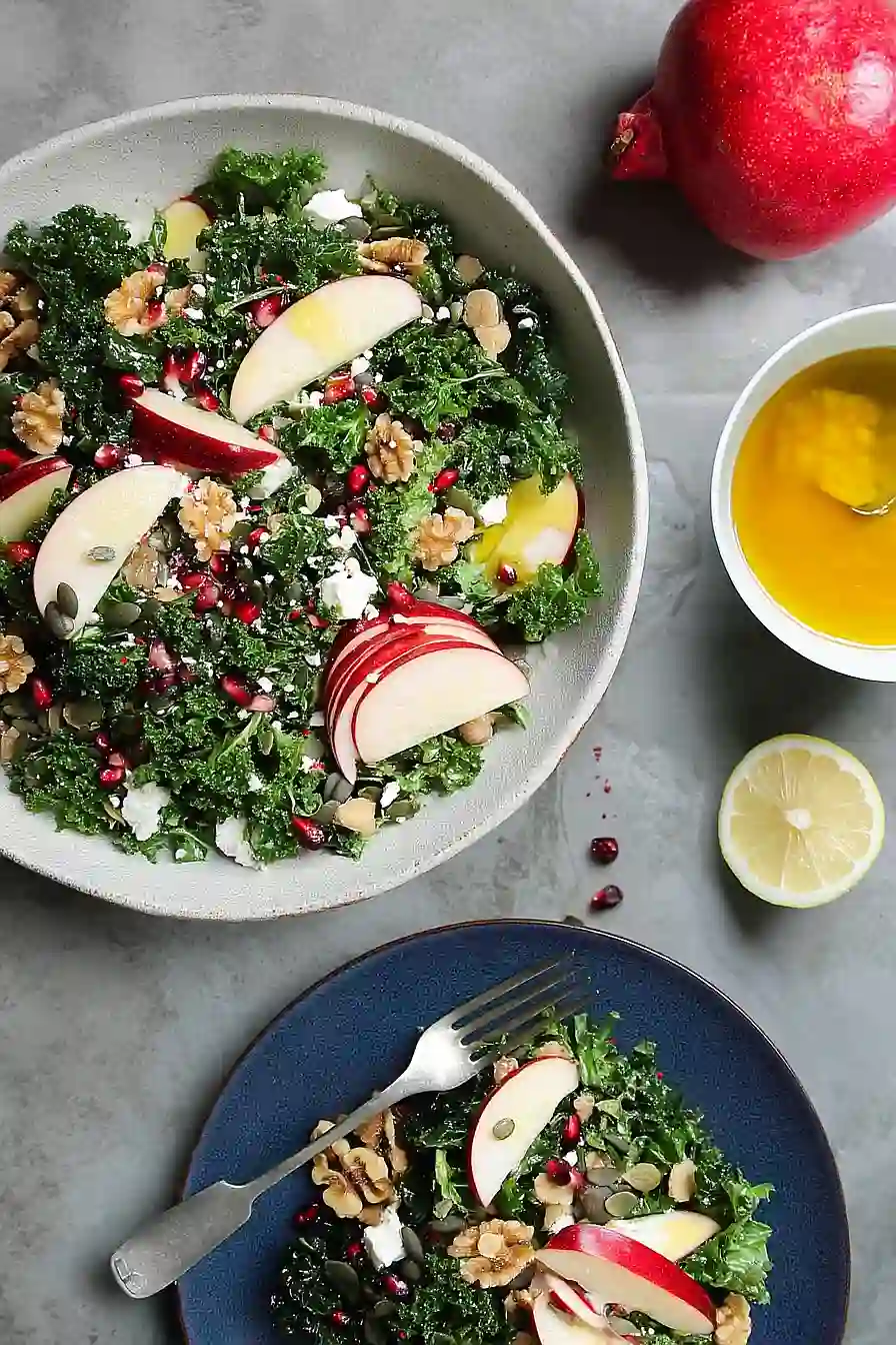 kale apple walnut salad