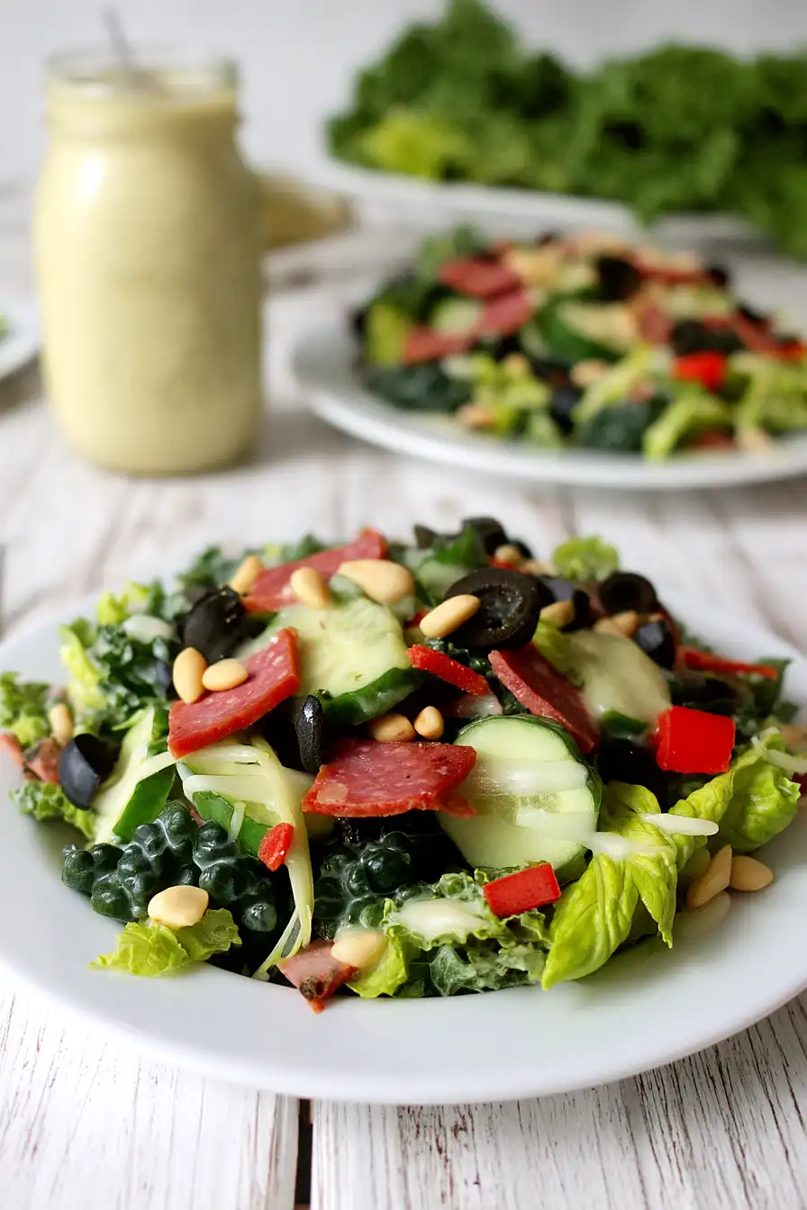 kale salad with creamy italian dressing