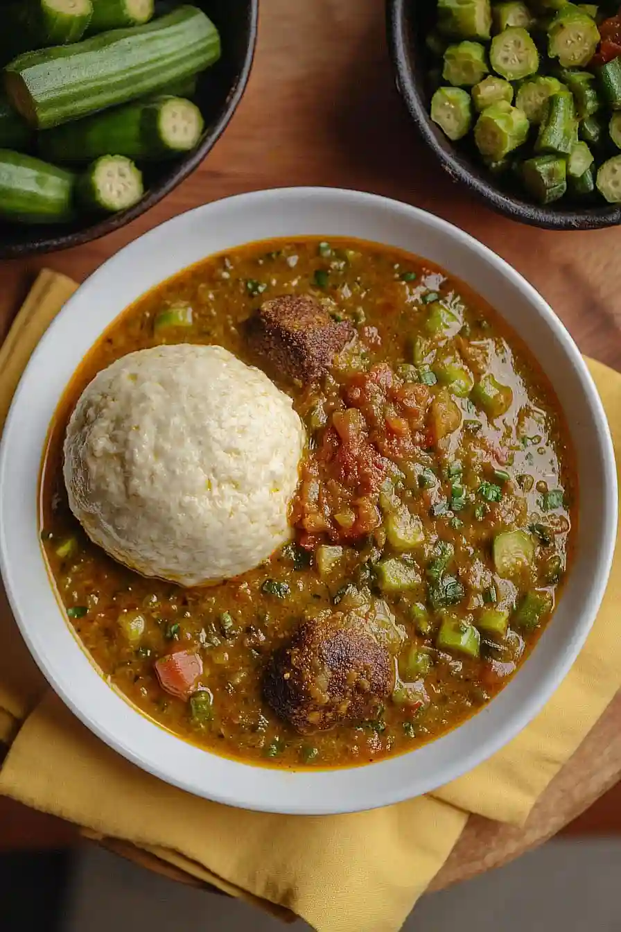 fufu and okra soup