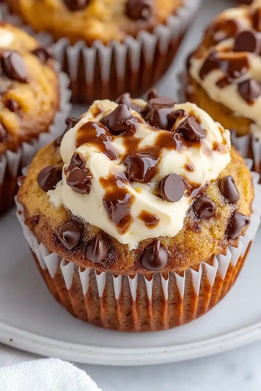 pumpkin chocolate chip cream cheese muffins