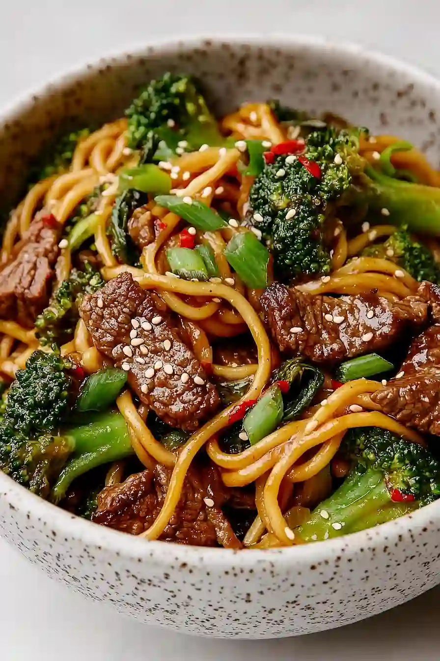 beef and broccoli lo mein