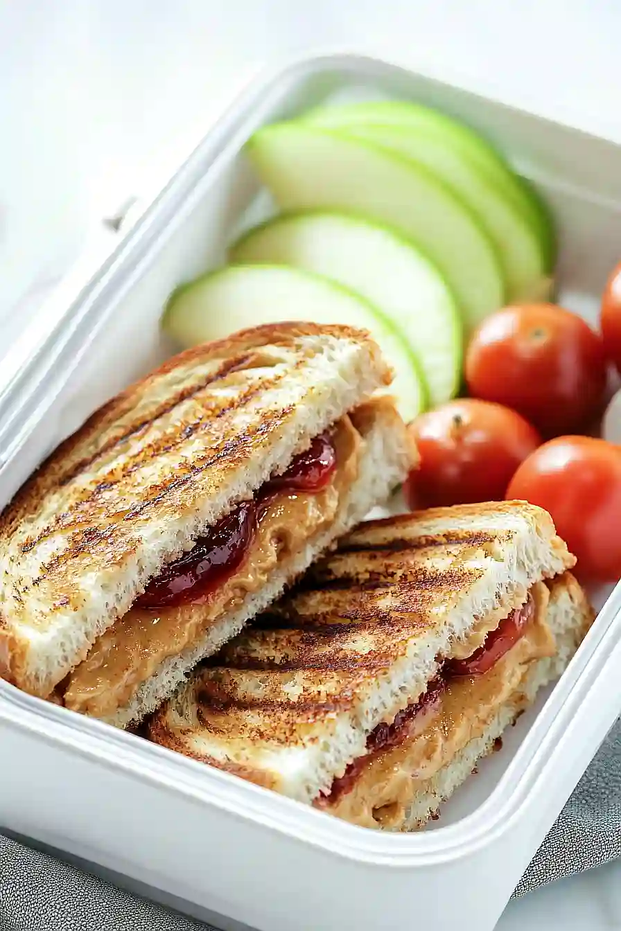 peanut butter and jelly sandwich bento