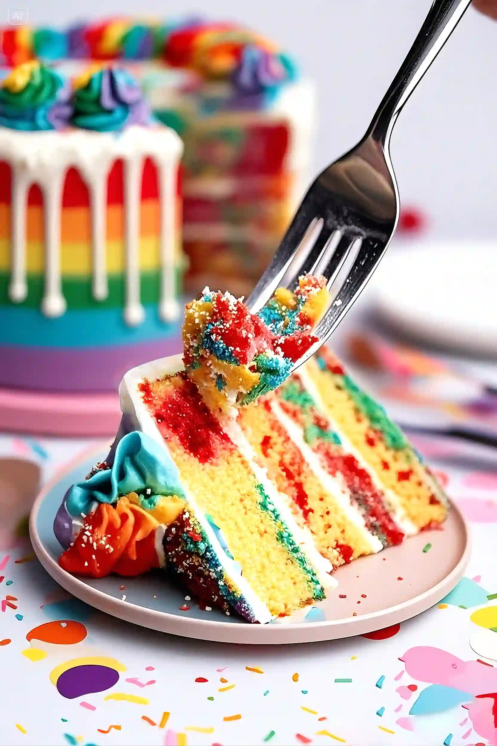 rainbow explosion cake