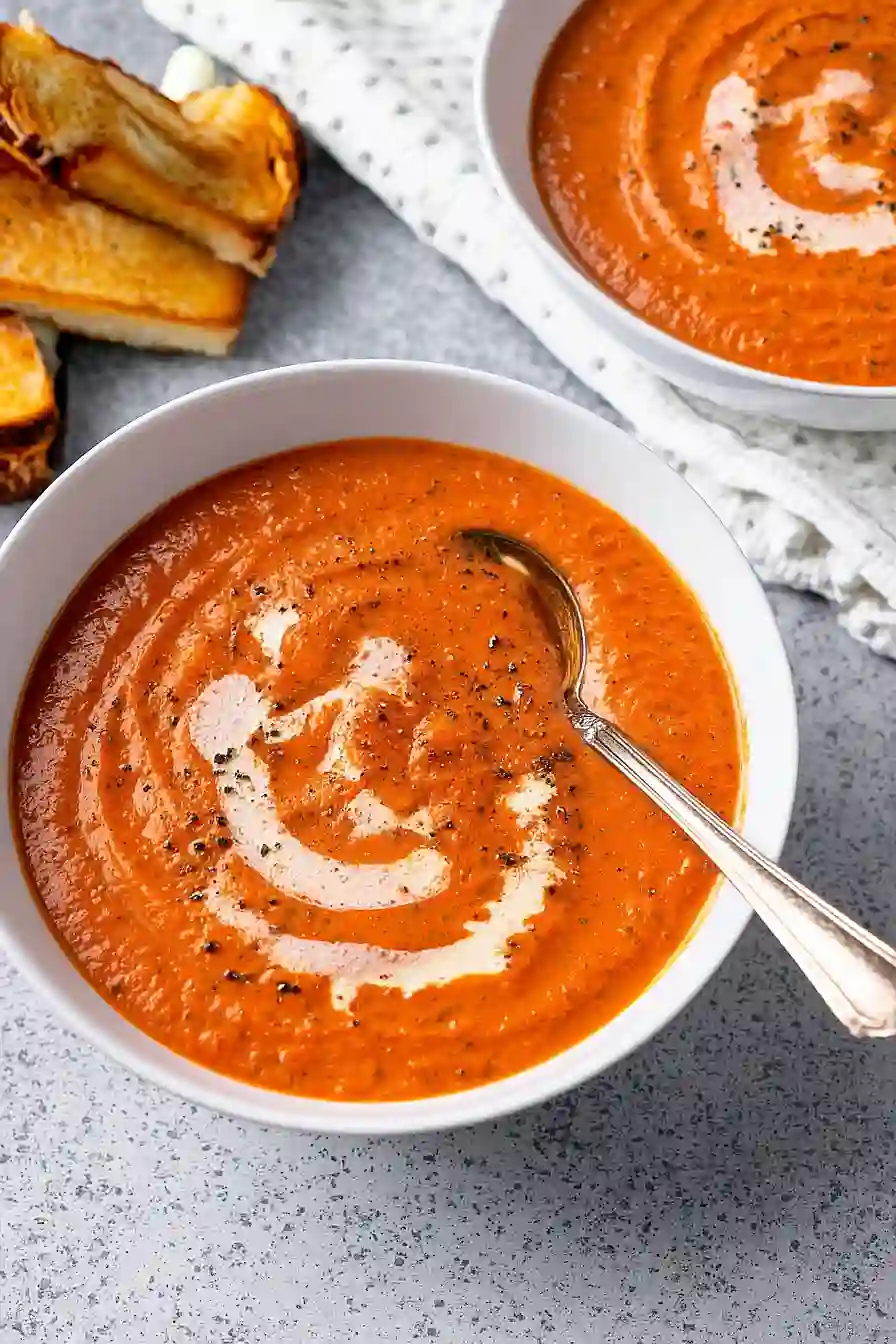 tomato bisque with grilled cheese