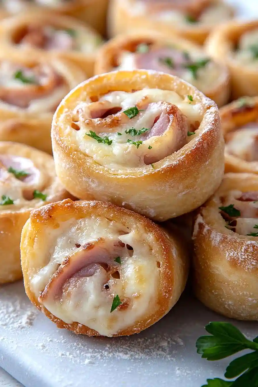 ham and cheese pizza dough roll ups
