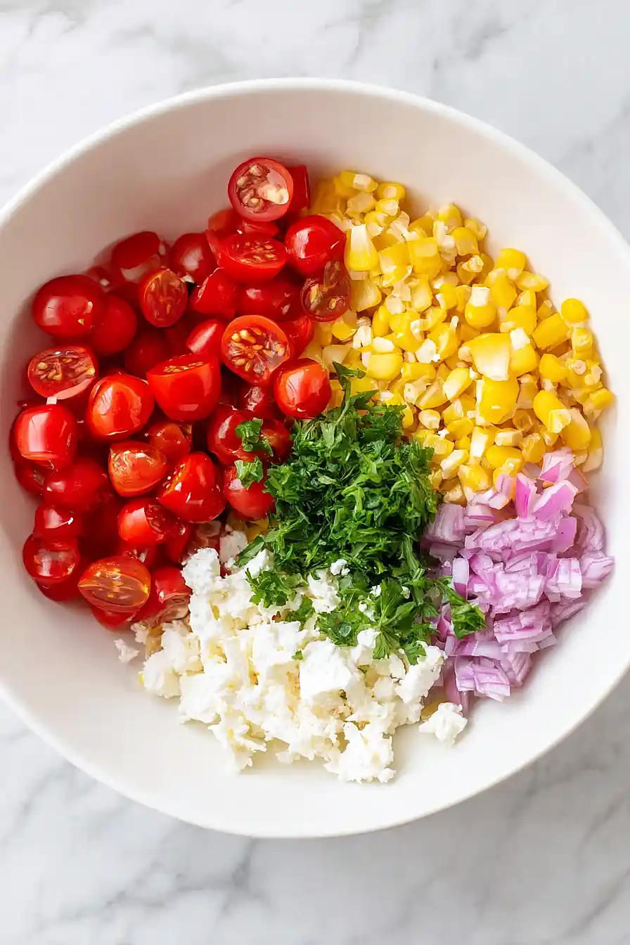 corn salad with feta