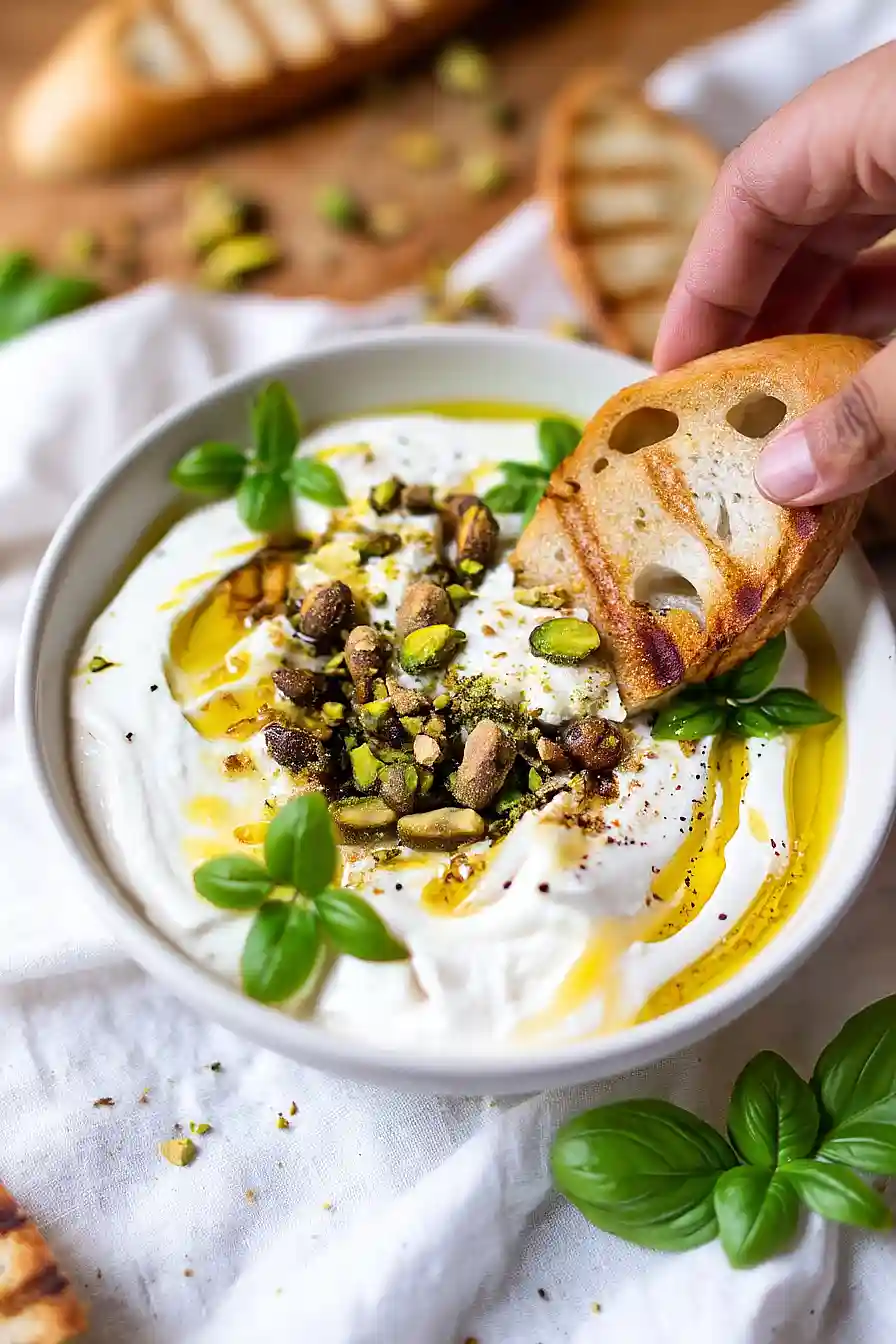 ricotta dip with pistachios